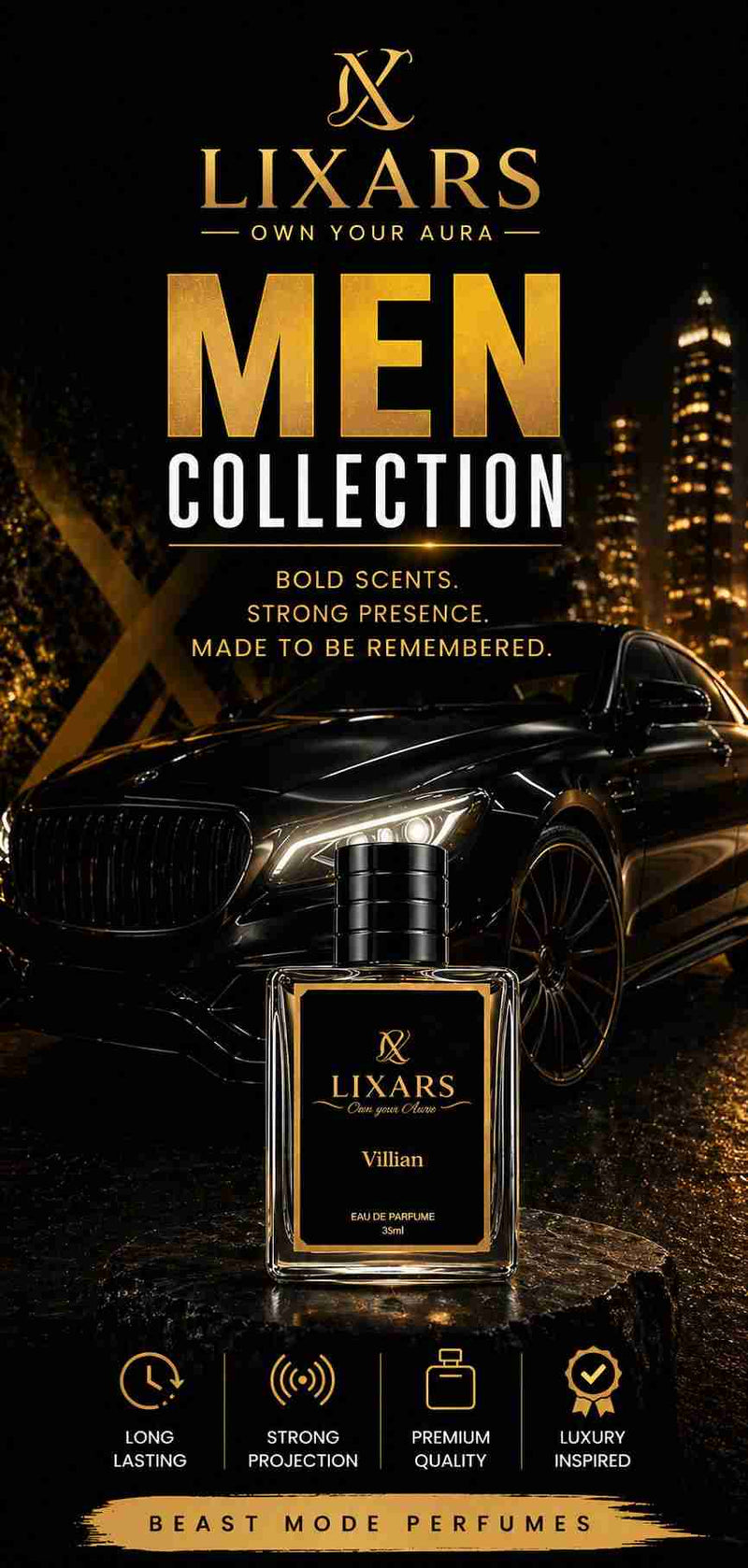 Lixars men’s perfume collection mobile hero banner