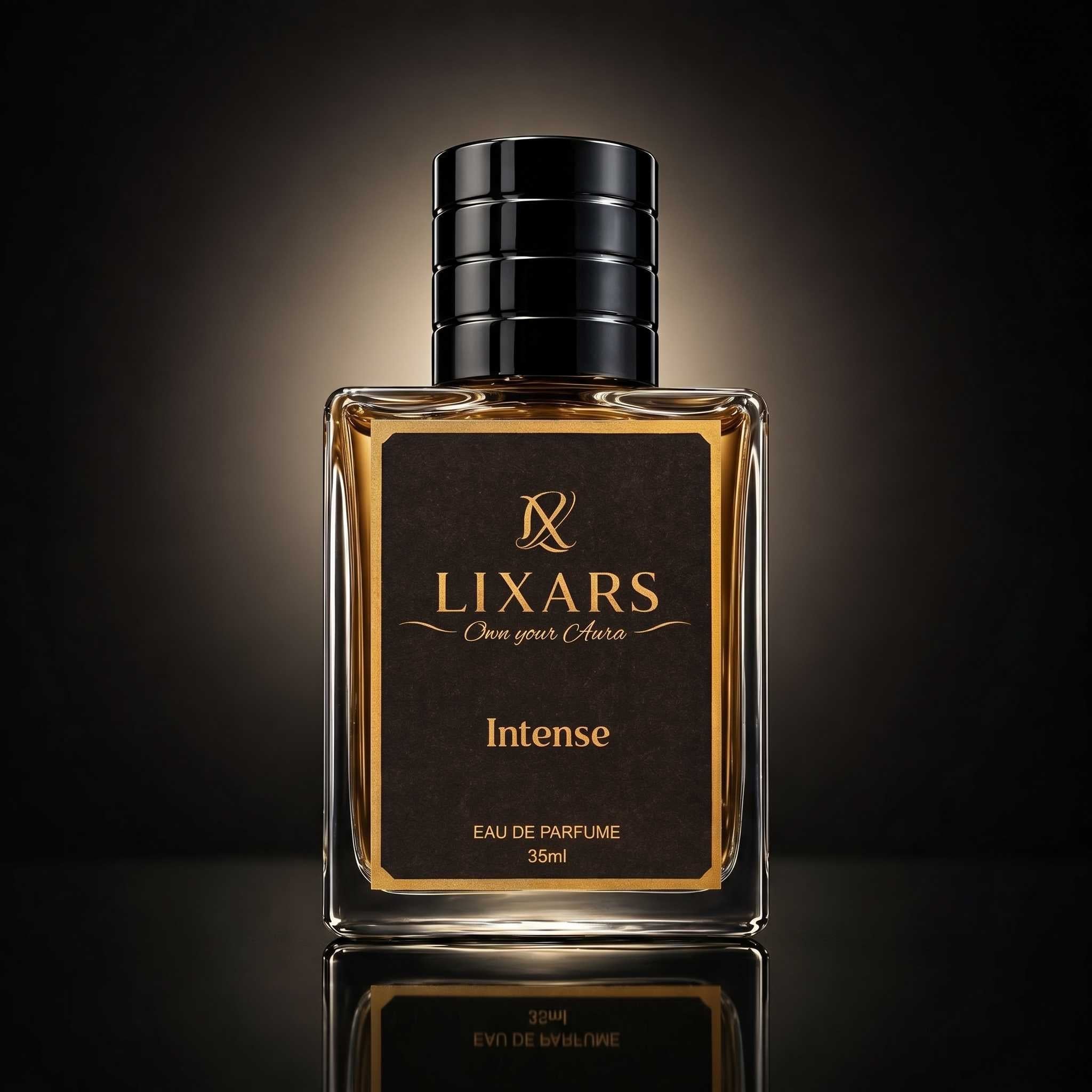 Intense long lasting woody amber perfume elegant bottle